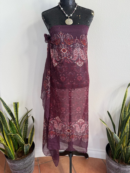 Accessories - Bohemian Plum Paisley Large Scarf